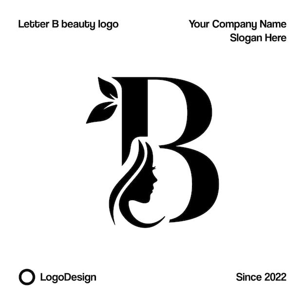 the letter b logo with leaves is shown in black and white, as well as a woman's face