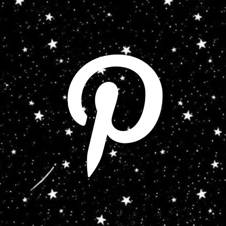 an image of the letter p on a black background with stars