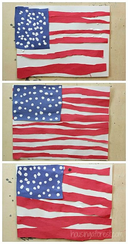 an american flag made out of paper with polka dots