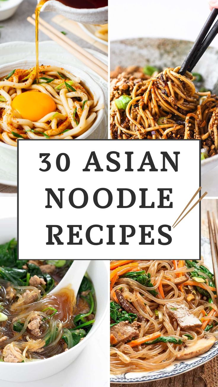 From classic Japanese ramen to Thai pad thai, explore 30 Asian noodle recipes that are perfect for quick and easy meals at home. Easy Asian Ramen Noodle Recipes, Homemade Asian Noodle Recipes, Asian Inspired Noodles, Asian Noodle Dishes Recipes, Thai Noodle Sauce Recipes, Easy Asian Pasta Recipes, Comfort Noodle Recipes, Asian Style Meals, Asian Dry Noodle Recipe