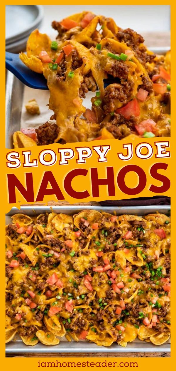 this crunchy sloppy joe nachos recipe is loaded with ground beef and cheese