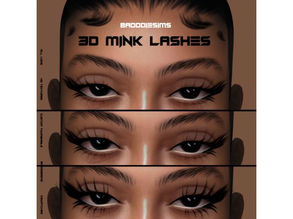 Sims 4 Mink Lashes Cc, Alpha Cc, Hd Textures, Sims 4 Download, Sims 4 Cc Makeup, The Sims 4 Download, Sims 4 Cc Packs, 3d Lashes, 3d Mink Lashes