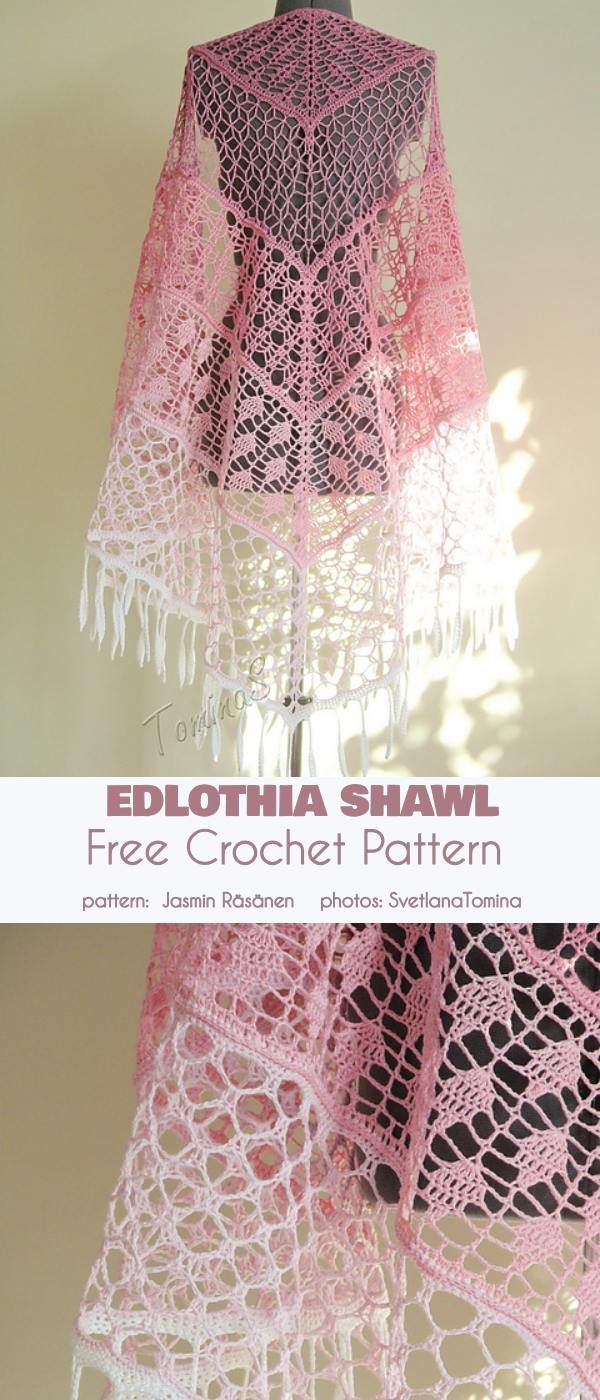 a crocheted shawl with fringes on it and the text, free crochet pattern