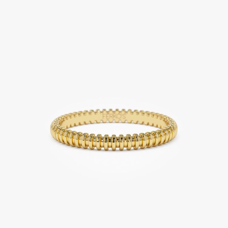 Elevate your style with our exquisite Solid Gold Bar Ring, a versatile and minimalist piece for stacking. Crafted in 14K gold, this Ribbed Wedding Band exudes timeless charm, making it an ideal choice for stacking or wearing alone. Explore the allure of this Gold Bar Eternity Ring, a simple and captivating addition to your jewelry collection, especially during our holiday sale. ▶ Item Details * Handmade * Made to Order * Gold KT: 14K Solid Gold (also available in 18K) * Gold Color Options: Rose Gold, Yellow Gold, White Gold * Width: 2.00MM * Height: 1.30MM * Ready to Ship in 3-10 Business Days ▶ See more of our Gold Rings here - http://etsy.me/2lwZBVl ▶ See our storefront here - http://etsy.me/2lUcVnH  ▶ All store sections here * Diamond Rings - http://etsy.me/2lwKUl8 * Diamond Earrings - Minimalist Yellow Gold Ring With Decorative Band, Minimalist Yellow Gold Rings With Decorative Band, Yellow Gold Round Eternity Band, Modern Yellow Gold Eternity Band, Yellow Gold Stackable Eternity Band, Adjustable Yellow Gold Eternity Band, Adjustable Yellow Gold 14k Eternity Band, Minimalist Half Eternity Band In Yellow Gold, Minimalist Yellow Gold Half Eternity Band