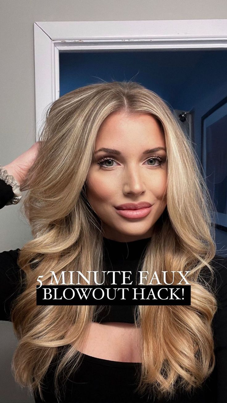 FAUX BLOWOUT HACK‼️👇🏼 saw this on tiktok and HAD to try! 👉🏼 put your hair into a high ponytail 👉🏼 split it into two sections and do 3… | Instagram Curled Hairstyles For Formal, Loose Bouncy Curls Soft Waves, Medium Hair Wavy Curls, Blowout Hair Volume Curls, Curl Hair With Volume, Long Hair With Big Curls, Victorias Secret Hair Curls, How To Curl Your Hair To Look Like A Blowout, Thick Curls Medium Hair