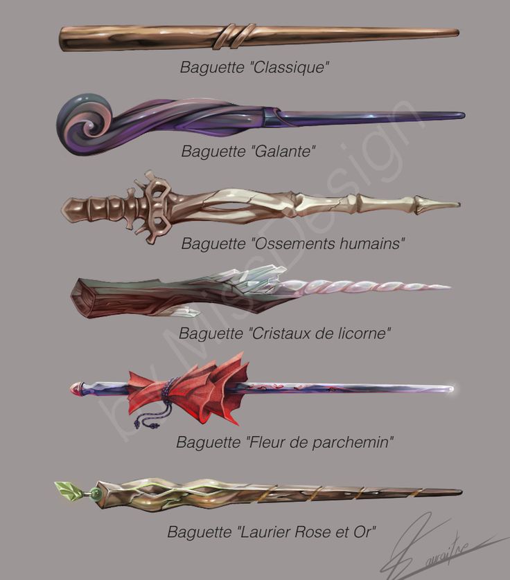 the different types of harry potter wands are shown in this drawing, and they appear to