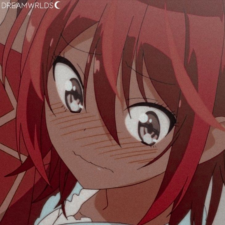 an anime character with red hair and big eyes