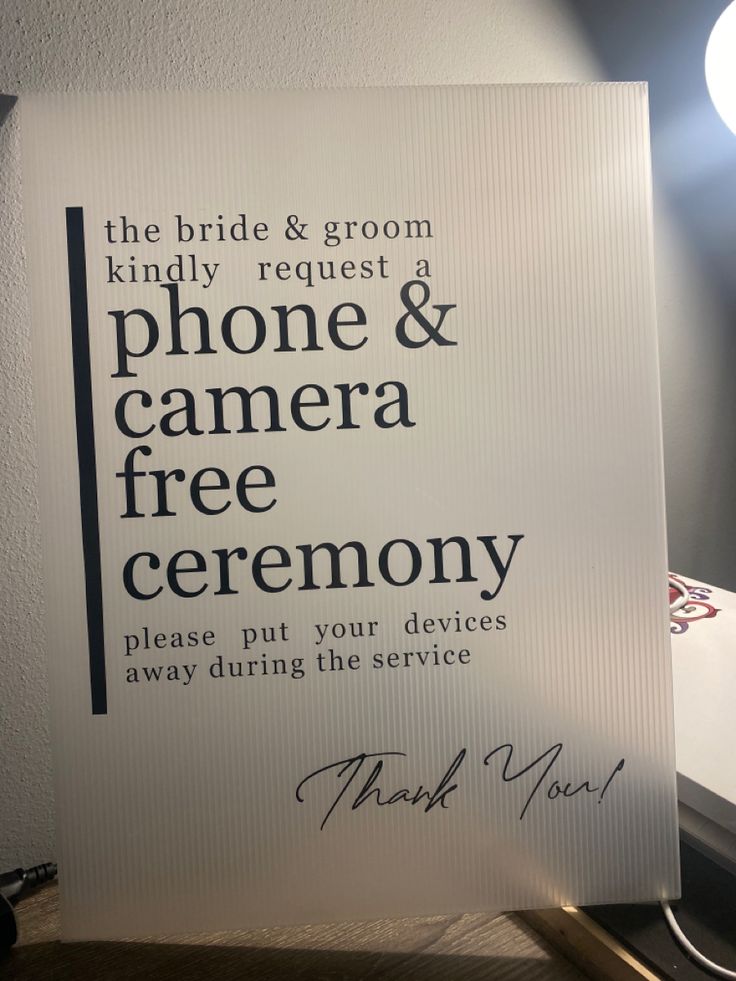 Phone & Camera free ceremony Wedding No Phones, Phone Free Wedding, Wedding Guest Activities, Moodboard Wedding, Wedding Phone, Outdoor Country Wedding, Wedding Photo Display, Dream Marriage, To My Future Husband