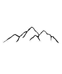 a black and white drawing of mountains on a white background