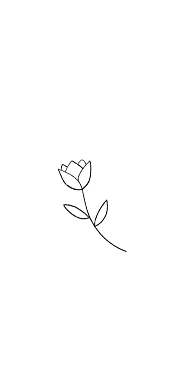 a single line drawing of a flower on a white background