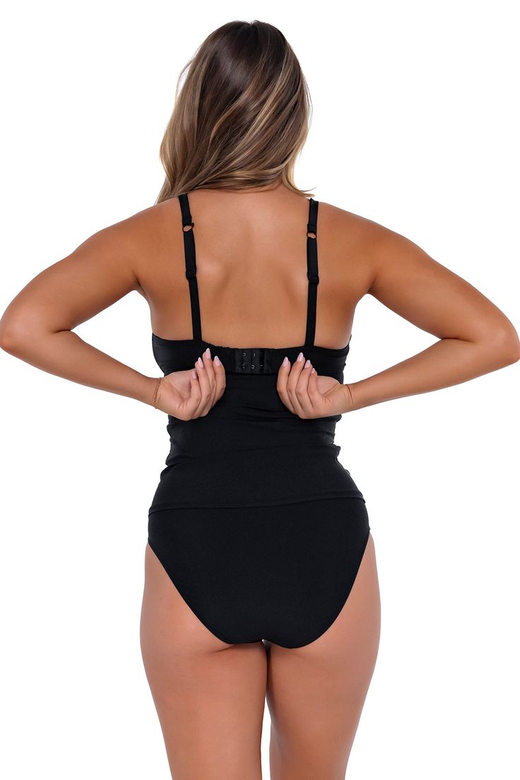 We took one of our best-selling tankinis and turned it into a bra-sized top! Form-fitting and flattering, the Serena Tankini features underwire, removable cups, adjustable straps with J-hook, and a hidden hook-and-eye bra closure. Pair with a high waist bottom, and it has the appearance of a sophisticated one piece! Slim-Fit Tank with Inner Bra: Secure and supportive powermesh frame with a hook-and-back closure. Find Your Perfect Fit: Ideal for D cup, DD cup, and larger fuller bust sizes. J-Hook Feminine Top, Dd Cup, High Waisted Swim, Swim Skirt, High Waist Bottoms, One Piece Swim, Dress Cover, Swim Dress, Tankini Top