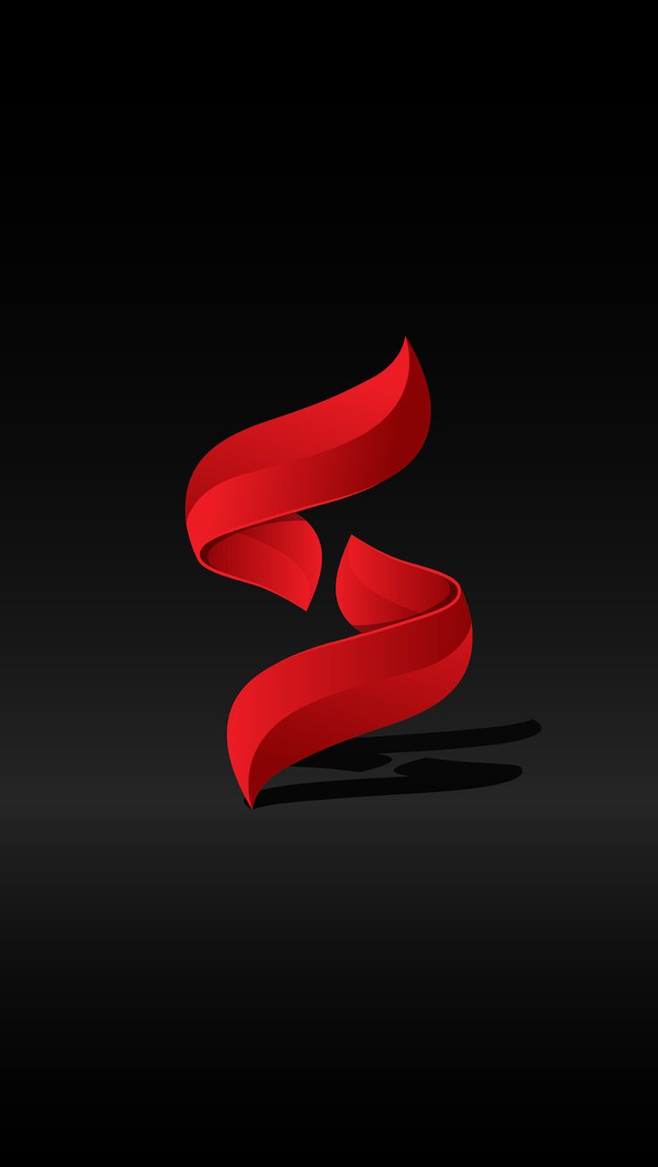 the red logo is shaped like a snake's tail and it appears to be curved