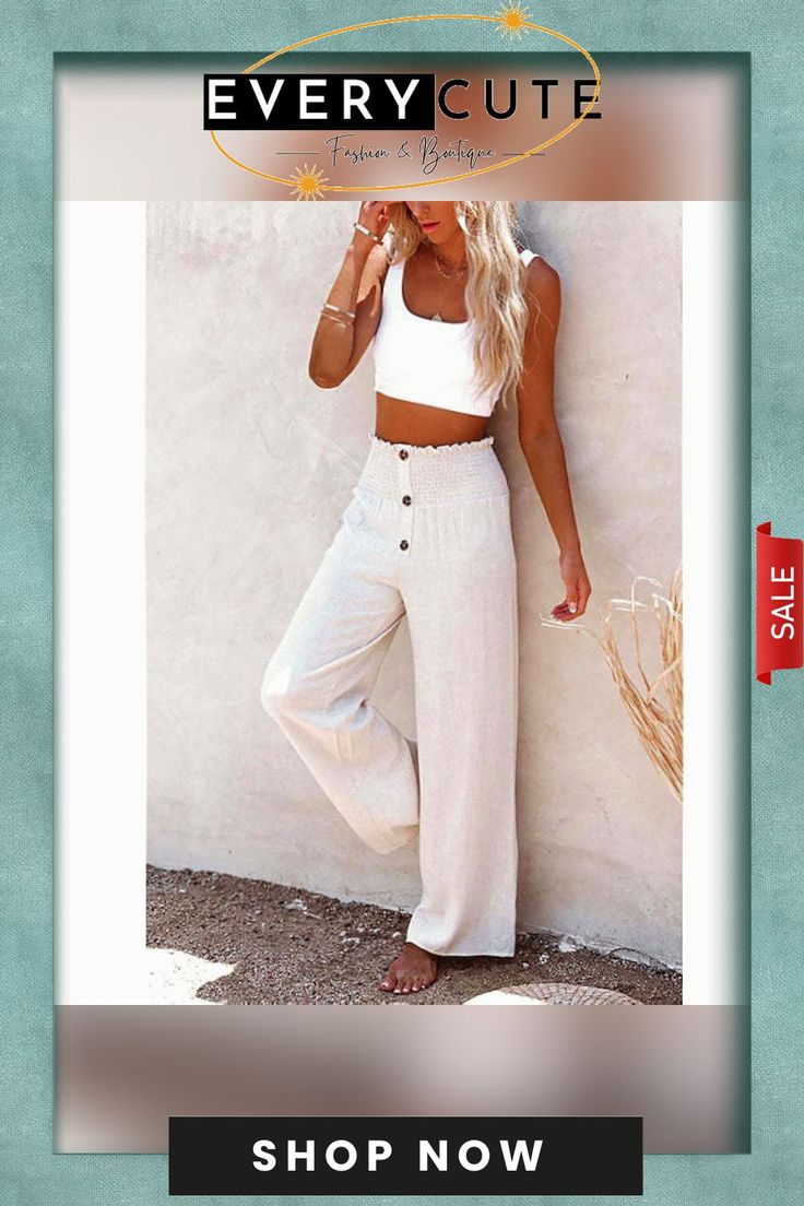 Women's Fashion Culottes Wide Leg Pants Trendy Straight Leg Beach Bottoms, Trendy Wide Leg Pants For Summer Day Out, Trendy Summer Wide Leg Pants For Day Out, Trendy Straight Leg Vacation Bottoms, Relaxed Fit High Waist Wide Leg Pants For Summer, Trendy Wide Leg Vacation Bottoms, Chic High Waist Wide Leg Summer Pants, Trendy Straight Leg Bottoms For Vacation, High-waisted Wide Leg Pants For Vacation