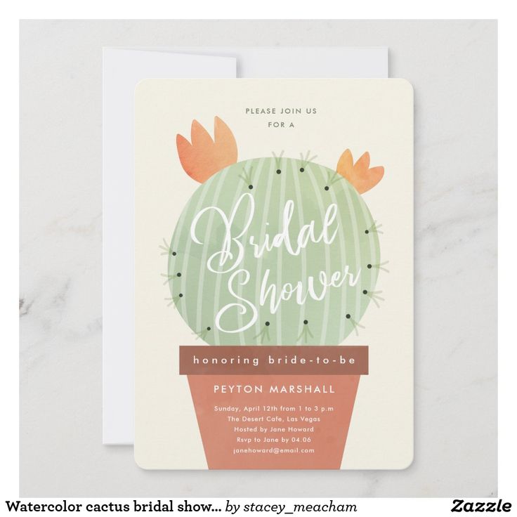 a cactus themed bridal shower card with the words,'wedding shower'on it