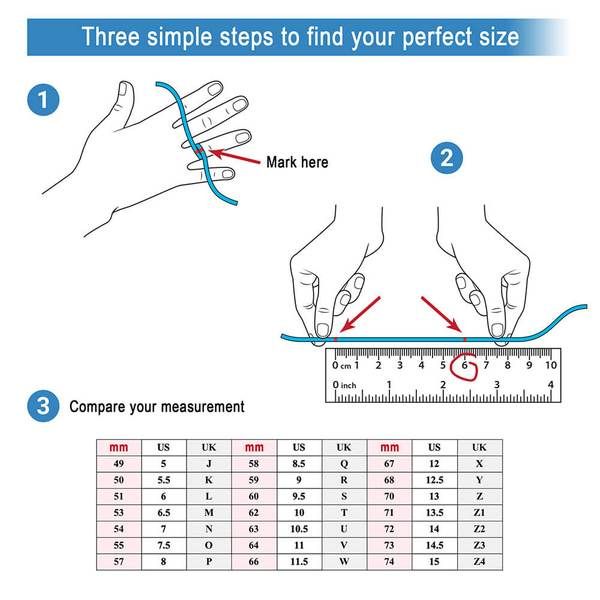 instructions for measuring the length of your hand