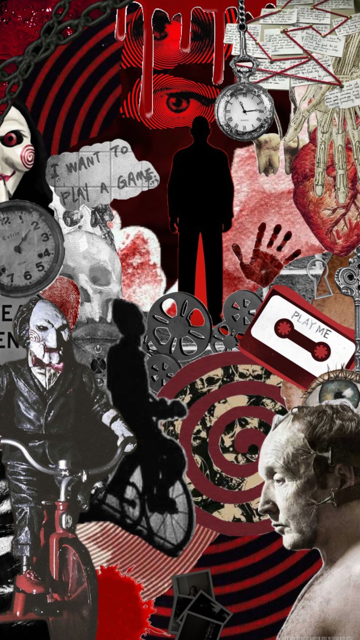 a collage of images with people, clocks and other things in the background that appear to have been altered