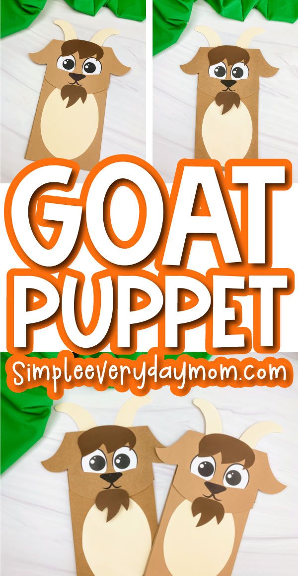 an animal puppet made out of paper with the words goat puppet on it