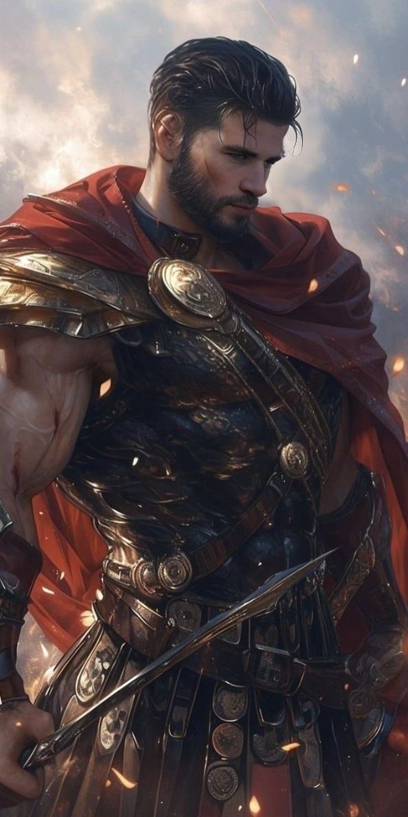 Ares Fanart, Olympian Gods, Masculine Art, Greek Paintings, Warrior Drawing, Warrior Concept Art, Greek Heroes, Greek Warrior, Character Inspiration Male