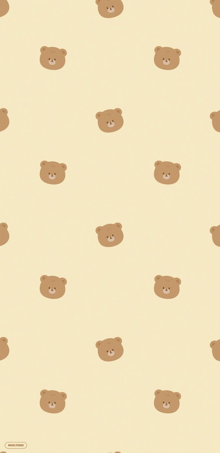 a brown bear pattern on a beige background