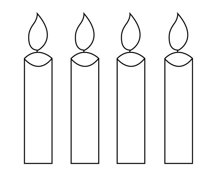 three candles are lined up in the same row, with one candle on each side