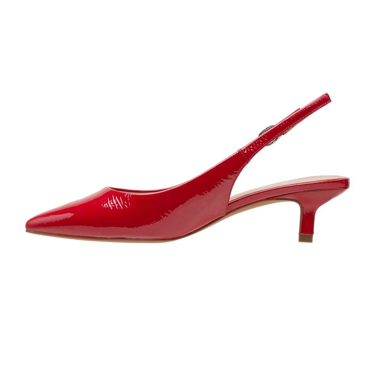 Versatile, Wardrobe Essential Low Heel Slingback Pumps To Put A Polish On Any Look Experience the extraordinary comfort, quality and style of LINEA Paolo – handcrafted fashion footwear since 2002. 2" Kitten Heel Adjustable Slingback Straps With Elasticized Gore For Custom Fit Breathable Vegan Leather Lining And Comfortably Cushioned Insole Slip-Resistant Sustainable Embossed Rubber Outsole True To Size For Us Medium Width. Red Sandals With Sculpted Heel And Pointed Toe, Chic Red Kitten Heels With Ankle Strap, Red Slingback Kitten Heels With Heel Strap, Red Slingback Pumps With Heel Strap, Red Fitted Slingback Pumps With Heel Strap, Red Kitten Heels With Sculpted Heel, Red Slingback Sandals With Heel Strap, Red Slingback Pumps With Sculpted Low Heel, Red Slingback Kitten Heels For Formal Events