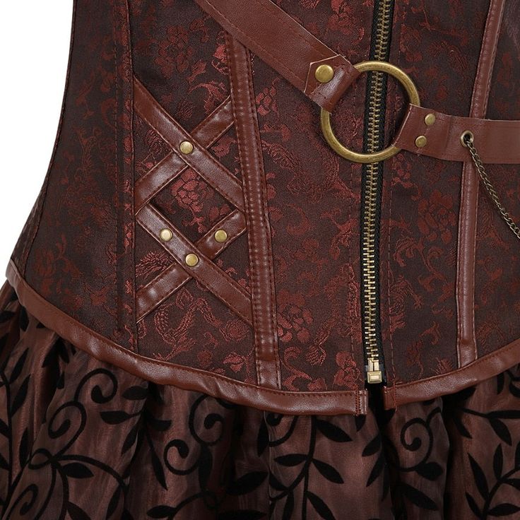 Rediscover the beauty of the magnificent Brown Steampunk Dress A dress with fascinating patterns that bring out the most beautiful steampunk style. Perfect to have a quality cosplay. ❗ Steampunk Styler Exclusivity❗ Feel like a woman: ​​show your femininity 👗 Be comfortable: enjoy high-quality materials Unlock a new style: unique designed dress 💎 For events: Steampunk, Gothic, Victorian Perfect gift: offer it to your loved one 🎁 Composition: soft, pleasant & resistant. 🟤 A brown corset in imi Steampunk Overbust Dress For Costume Party, Steampunk Cosplay Dress For Halloween, Steampunk Costume Dress With Overbust, Steampunk Costume Dress With Overbust Shape, Steampunk Corset Dress For Cosplay, Steampunk Halloween Cosplay Dress, Steampunk Overbust Costume Dresses, Steampunk Halloween Dress For Alternative Fashion, Steampunk Corset Dress For Halloween