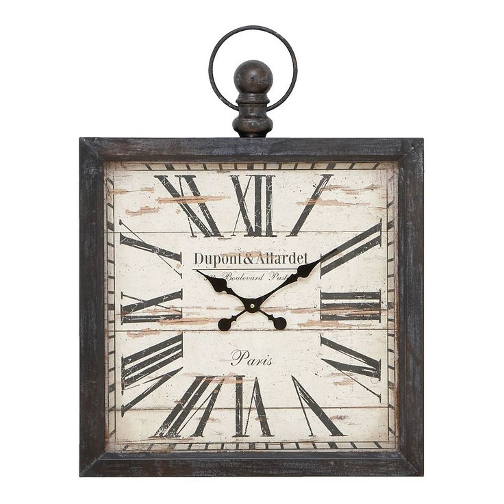 This Stella & Eve Dupond Wall Clock is a must-have for your home decor. This Stella & Eve Dupond Wall Clock is a must-have for your home decor. Distressed design 12"H x 3"W x 12"D Weight: 13.64 lbs. Iron Attached hanging hook Wipe clean Imported FORMALDEHYDE. For more information go to www.P65Warnings.ca.gov. Size: XLARGE. Color: Brown. Gender: unisex. Age Group: adult. Old Pocket Watches, Square Clocks, Black Wall Clock, Vintage Wall Clock, Brown Walls, Square Wall Clock, Tabletop Clocks, Large Wall Clock, Vintage Iron