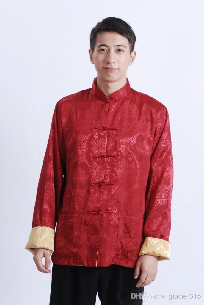 Tang suit Tang Suit, Mens Jackets Casual, Casual Jackets, Silk Brocade, Chinese Clothing, Mens Casual, Cheongsam, Traditional Chinese, Red Jacket