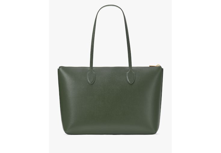 Elevate your 9-to-5 style with our new Bleecker tote. Featuring a handy zip-top closure it's made from durable Saffiano leather with plenty of room for your everyday essentials (including a 13 laptop). | Kate Spade Bleecker Large Zip-Top Tote, Bonsai Tree Kate Spade Leather Bag With Zipper Pocket, Kate Spade Everyday Bag With Zipper Pocket, Everyday Kate Spade Bag With Zipper Pocket, Kate Spade Leather Bag, Bonsai Tree, Everyday Essentials, Zip Top, Kate Spade New York, Everyday Essentials Products