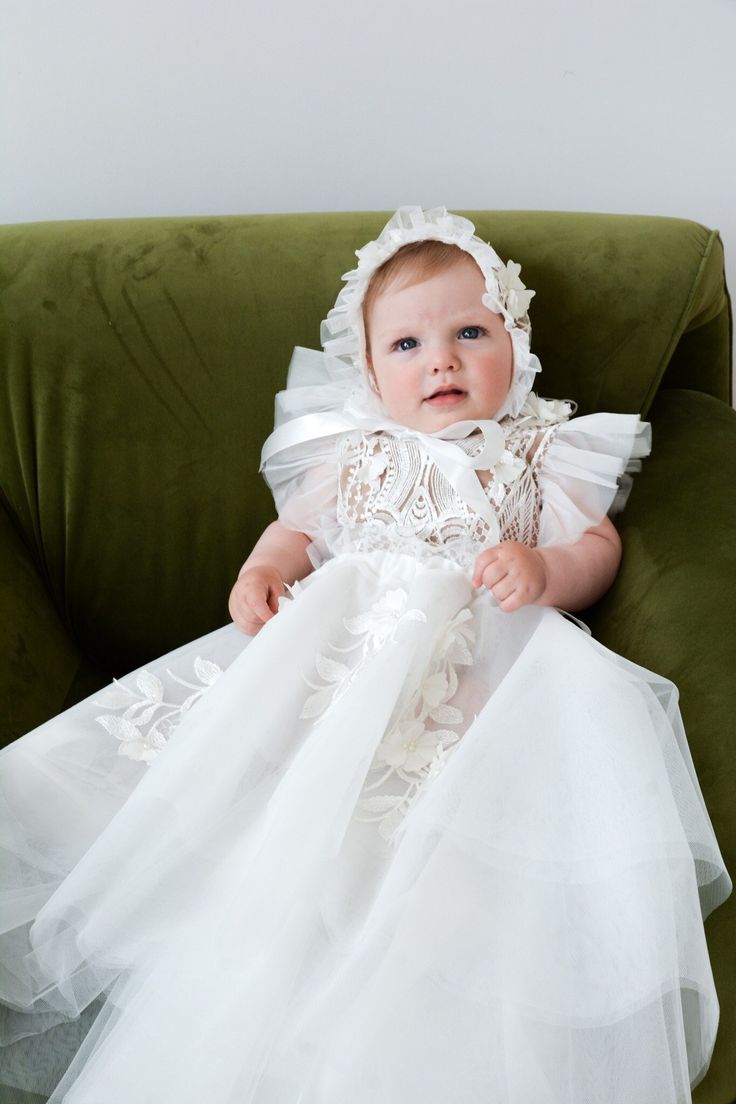 PERFECT CHRISTENING GOWN Make order today and SAVE 15%🎁delivery 3-4 days only! ✨New exquisite collection of Christening dresses✨ The combination of a modern mesh skirt and a lace bodysuit will create a beautiful outfit for your child! You can buy just a bodysuit or a bodysuit with a skirt, and complete the look with shoes and a hat.  Last option set includes: shoes, hat, skirt and bodysuit.                                                            Available sizes: Cream Organza Dress For Baptism, Elegant Organza Baptism Dress For Ceremony, Baptism Dress With Lace Bodice And Organza Material, Lace Tulle Gown For First Communion, Organza Baptism Dress With Lace Bodice For Wedding, White Baptism Dress With Lace Sleeves, Elegant Tulle Baptism Dress, Elegant Fitted Organza Baptism Dress, Organza Baptism Dress With Lace Bodice For First Communion