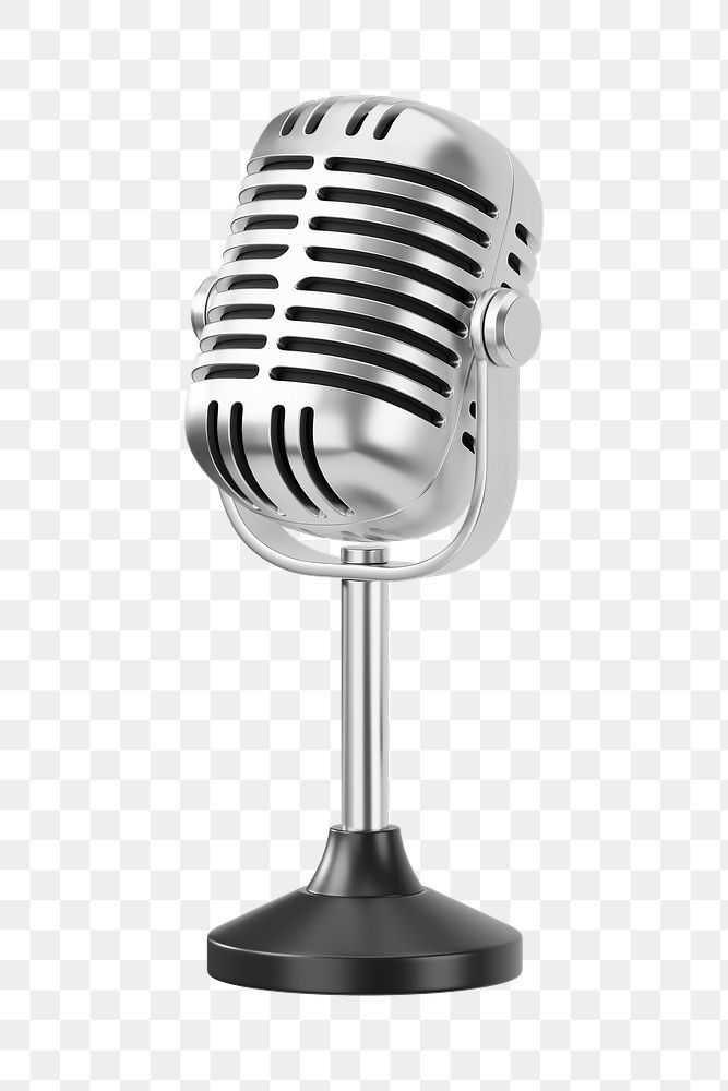 an old fashioned microphone on a stand with no background, hd png clipart