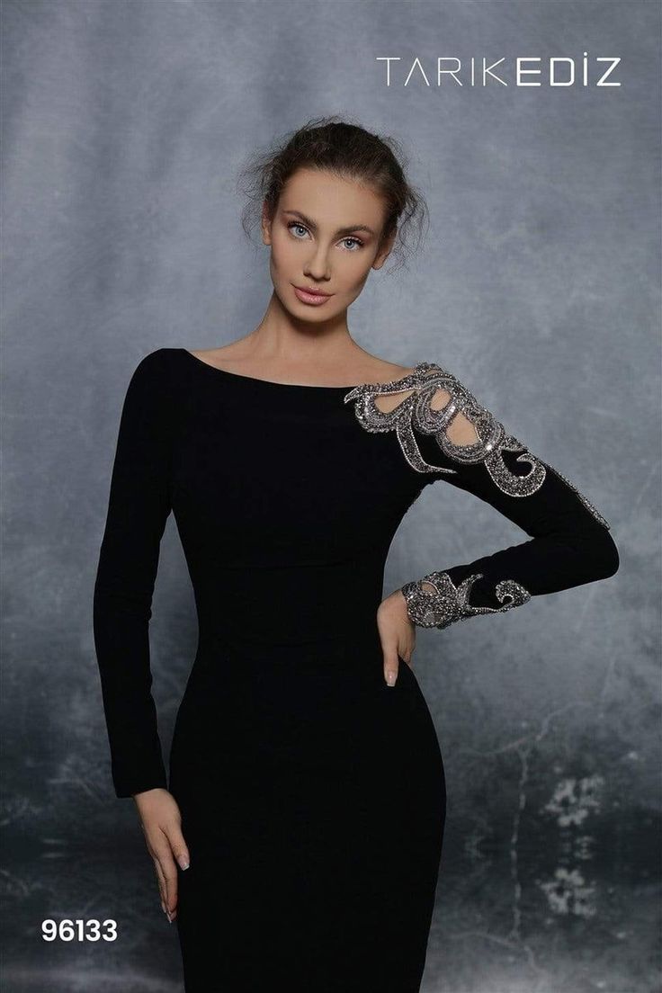 Tarik Ediz: 96133 - Blanch Long Sleeve Evening Dress With Sheer Sleeves, Fitted Long Sleeve Gala Dress, Elegant Long Sleeve Evening Dress For Night Out, Luxury Long Sleeve Evening Dress With Sheer Sleeves, Elegant Embellished Long Sleeve Dress, Elegant Embellished Long Sleeve Dress For Formal Occasions, Elegant Embellished Long Sleeve Party Dress, Elegant Embellished Long Sleeve Dress For Night Out, Glamorous Long Sleeve Gala Evening Dress