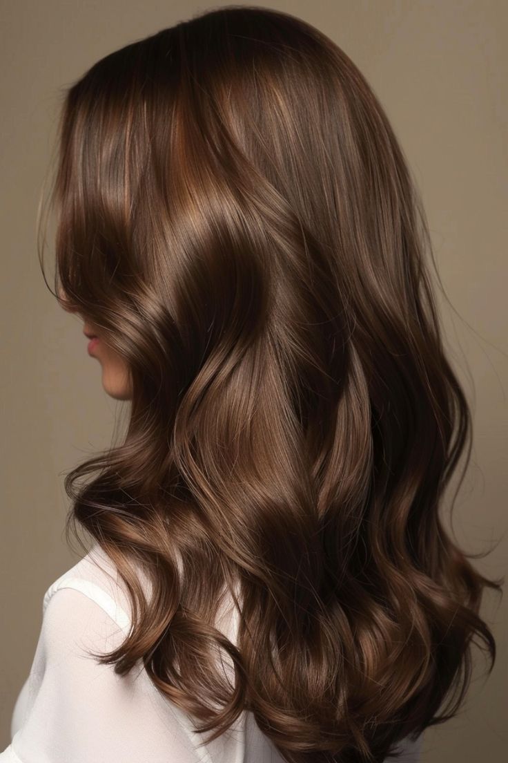 Hair Colour In Brown Shade, Rich Milk Chocolate Brown Hair, Brown Colour Hair Shades, Different Brown Hair Colors Shades Brunettes, Bronzed Brown Hair Color, Rich Espresso Hair Color, Rich Brown Hair Colors, Old Money Dark Brunette Hair, Brown Hair Colours Ideas