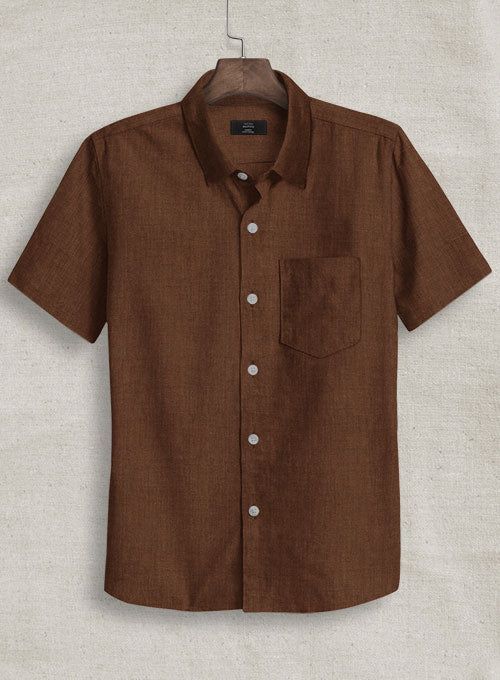 Add smartness to your look with our European Oak Brown Linen Shirt to make you feel special on any occasion. 
 
 Crafted from linen, the shirt's fabric makes it safe to wear and will help you look chic and incredibly dashing. 
 Made according to your measurements for the special you. 
 
 Pamper yourself, get this shirt made exclusively for you now! Linen Shirt With Buttons For Casual Gatherings, Unstructured Linen Shirt With Placket, Linen Shirt With Spread Collar And Placket, Brown Casual Collar Shirt For Summer, Brown Casual Collar Summer Shirt, Brown Summer Shirt With Casual Collar, Unstructured Brown Collared Shirt, Classic Linen Shirt For Casual Gatherings, Linen Shirt With Placket For Casual Gatherings