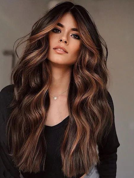 We Are Your One-Stop Shop for Long Brown Hair Wig Wavy Lace Front Wig Without Bangs Synthetic Long Hair Wigs. Big Discount Today! Brunette Hair With Highlights, Long Hair Wigs, Brunette Balayage Hair, Long Hair Color, Long Brown Hair, Balayage Brunette, Hair Color And Cut, Hair Color Balayage, Hair Inspiration Color