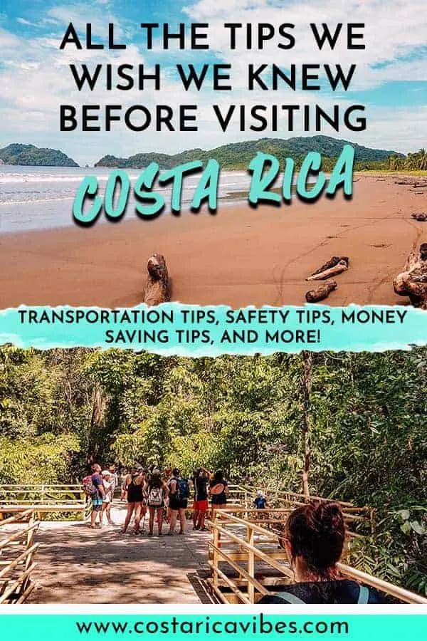 the costa rica coast with text overlay that reads all the tips we wish we knew before visiting costa rica