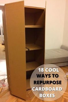 18 COOL WAYS TO REPURPOSE CARDBOARD BOXES Cardboard Furniture How To Make, Cardboard Repurpose, Repurpose Cardboard Boxes, Cardboard Wardrobe, Upcycle Boxes, Reuse Cardboard Boxes, Cardboard Box Storage, Box Upcycle, Cupboard Organiser