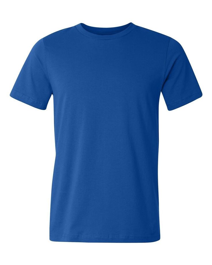 a bright blue t - shirt on a white background