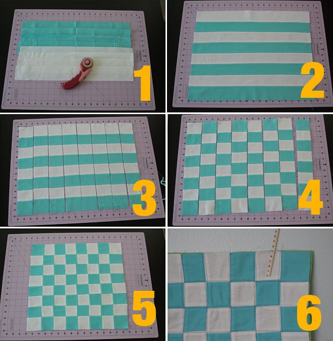 step by step instructions on how to make a checkerboard quilt