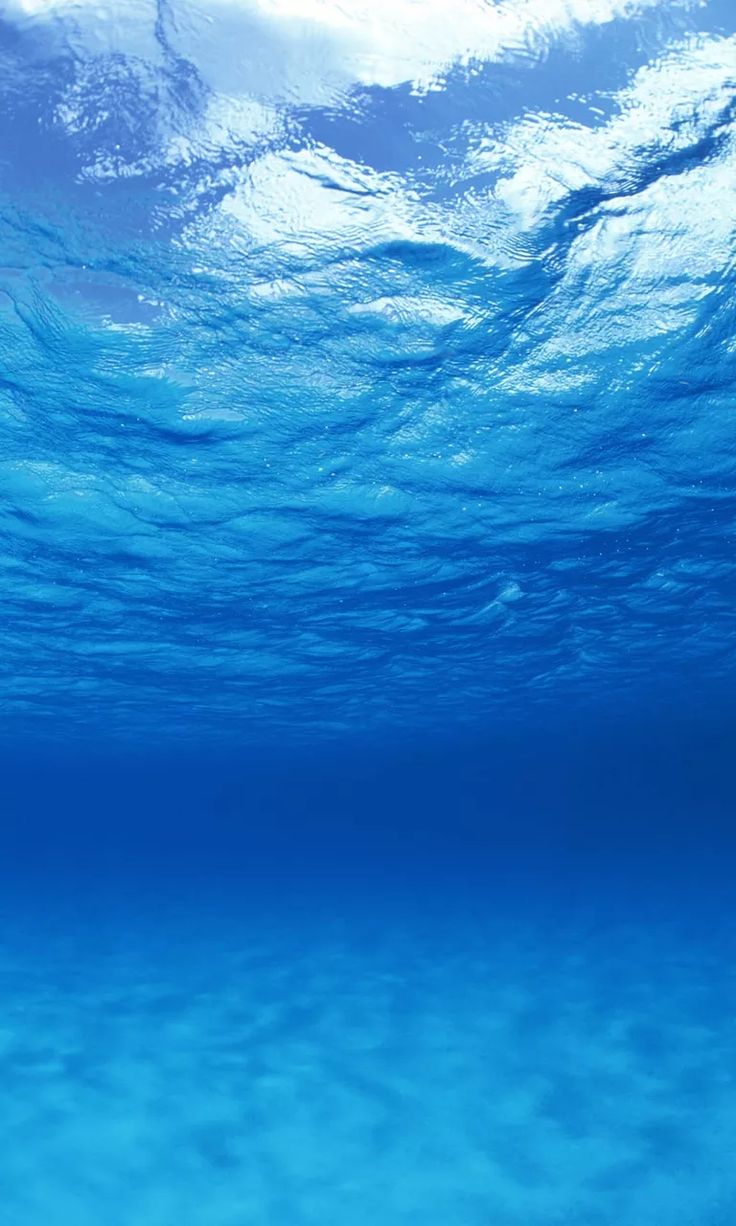 an underwater view of the ocean with blue water