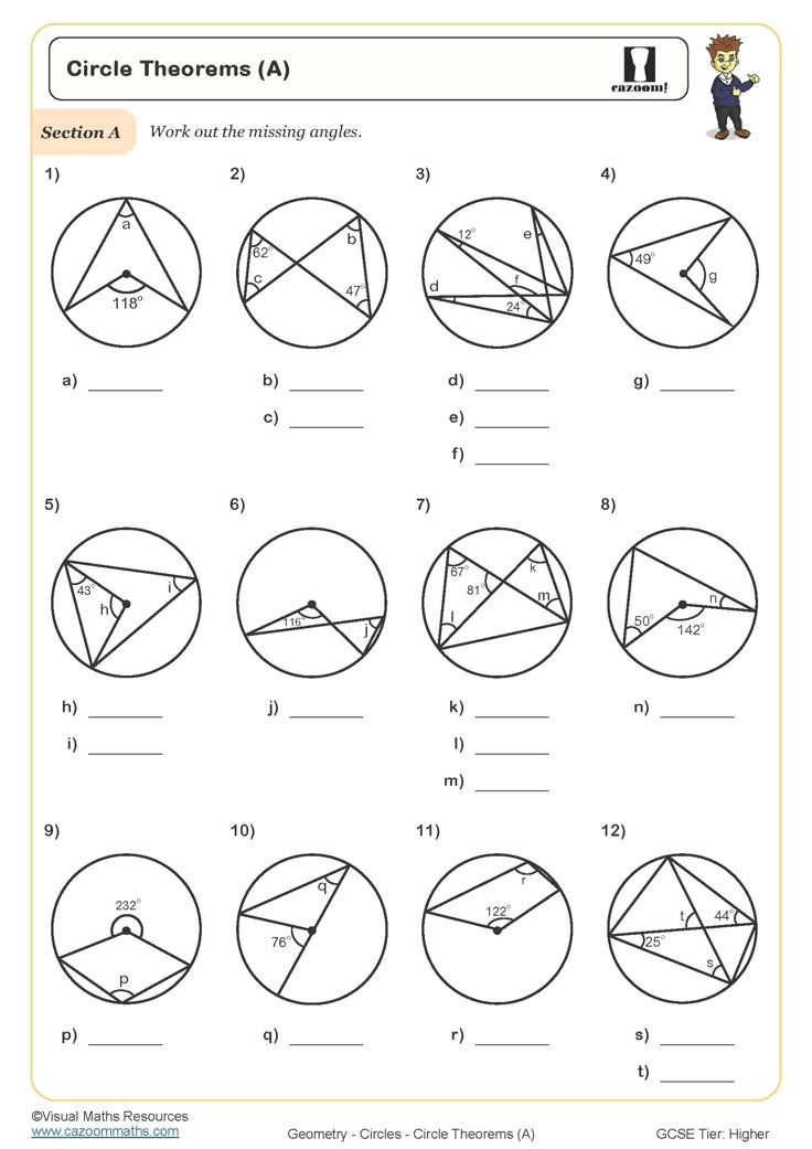 circle diagrams worksheet with answers