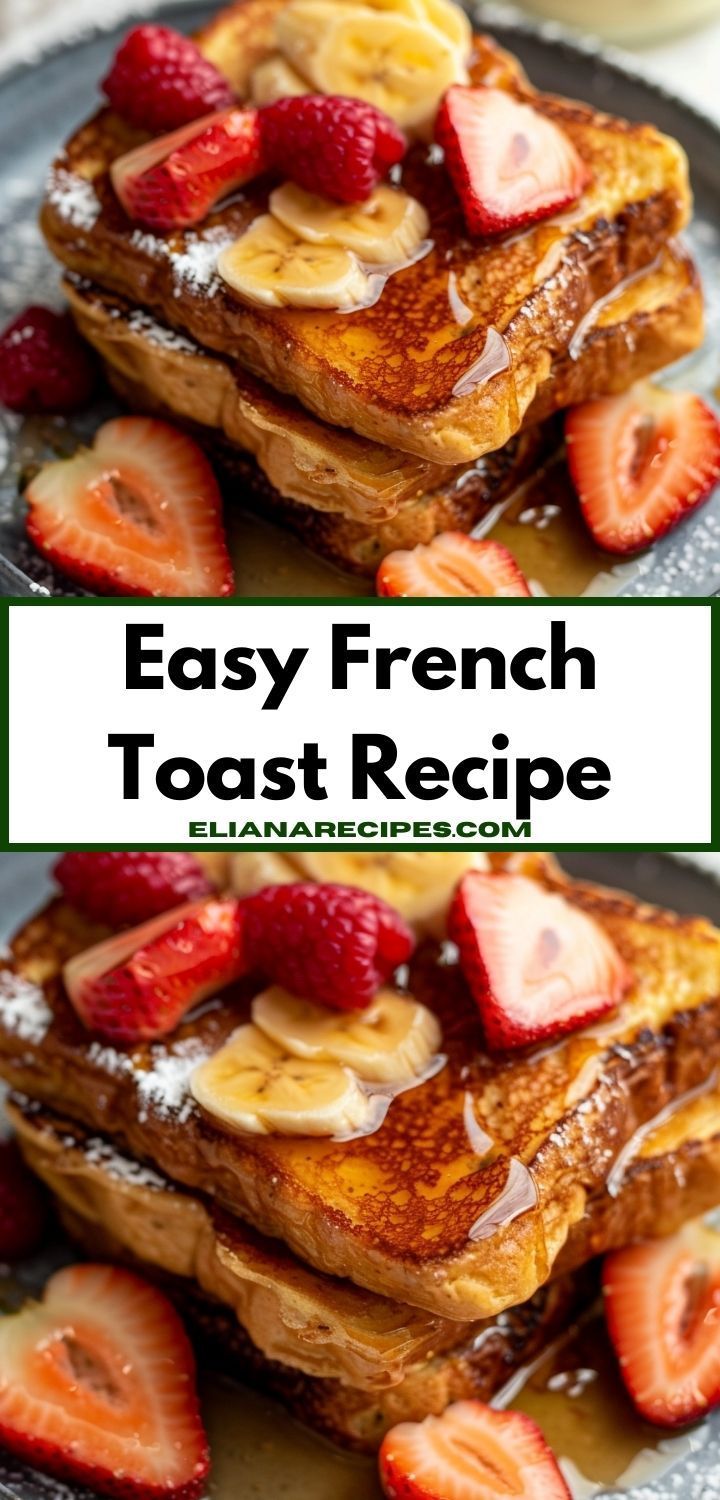 french toast with strawberries and bananas on top