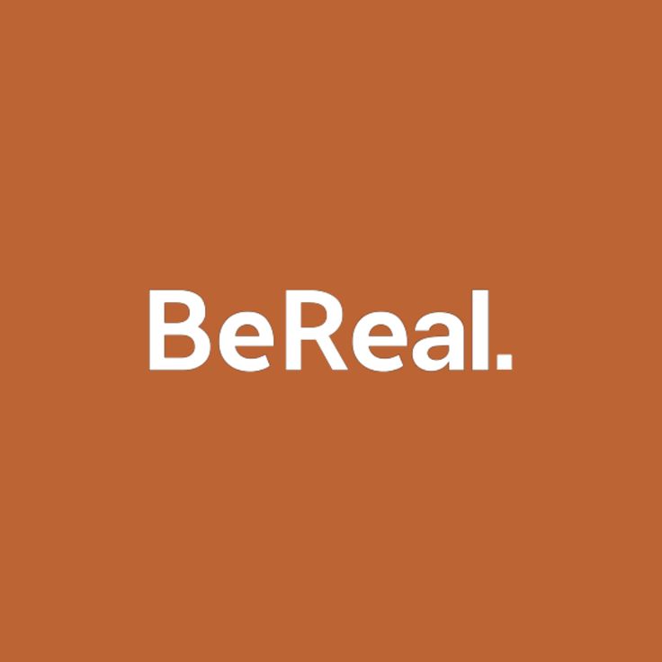 the words bereal are white on an orange background