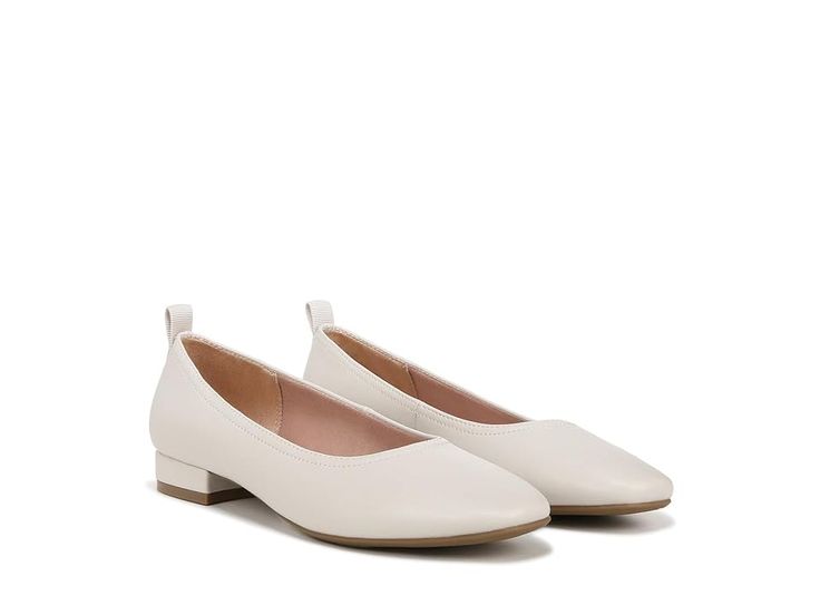 LifeStride Cameo Flats - Women's Flat Shoes : Bone : Exude both style and sophistication as you dress up for casual or formal events wearing LifeStride Cameo Flats that are designed for next-level comfort with all-day support. The flats are crafted with a polyurethane upper. fabric lining, and a premium foam insole with superior cushioning, shock absorption pressure distribution. The slight block heel elevates the look. Plain toe shape. Slip-on style. Traction polyurethane outsole for extra stability IMported. Beige Low-top Cushioned Flats, Comfortable Cream Slip-on Flats, White Slip-on Flats With Rubber Sole, Beige Slip-on Flats With Textured Sole, Beige Flats With Leather Sole, Medium Width, Chalk White, Knit Tanks, Medium Blue, Womens Flats