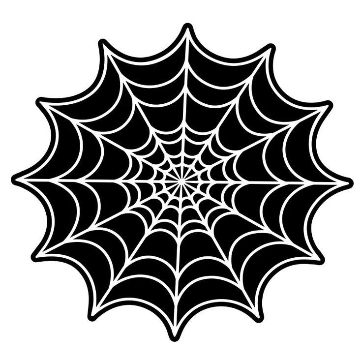 a black and white spider web with an intricate design on the center, as if it is