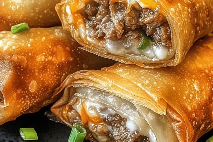 some very tasty looking pastries with meat and green onions on it's wrapper