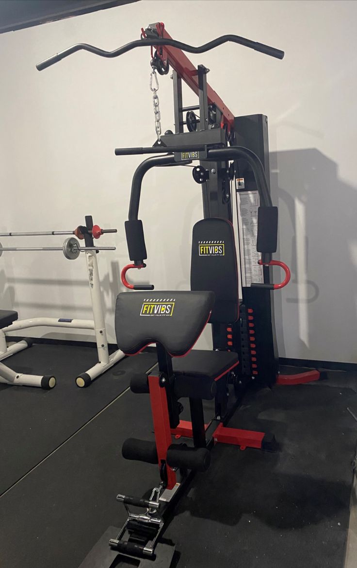 the gym equipment is clean and ready to be used by someone in their home or office