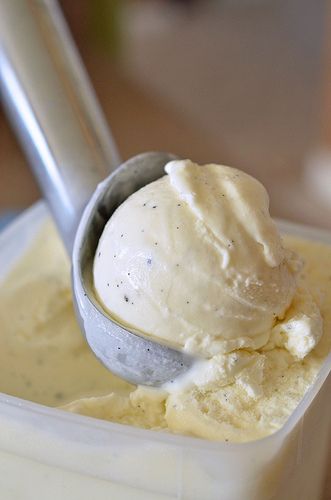 a scoop of ice cream in a container