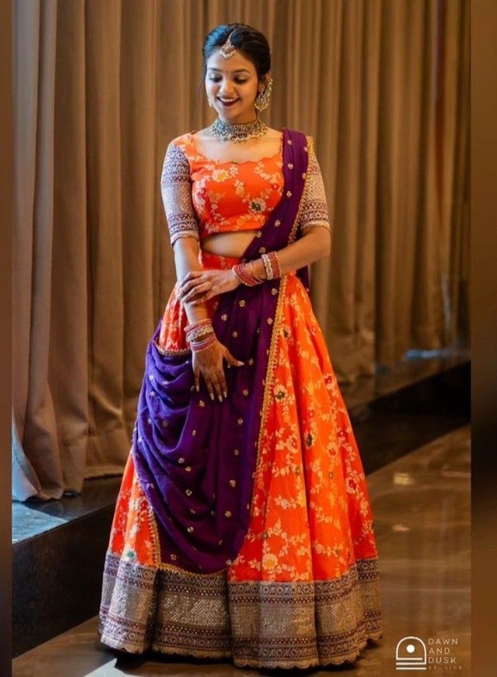 Customized Lehenga Designs, Half Saree Stitching Ideas, Trendy Blouse Designs For Half Saree, Simple Blouse Designs For Half Saree, Fancy Langa Voni Half Saree, Fancy Half Sarees Latest Designs, Half Saree Lehenga Simple, Half Saree Blouse Designs Latest, Wedding Half Saree Designs