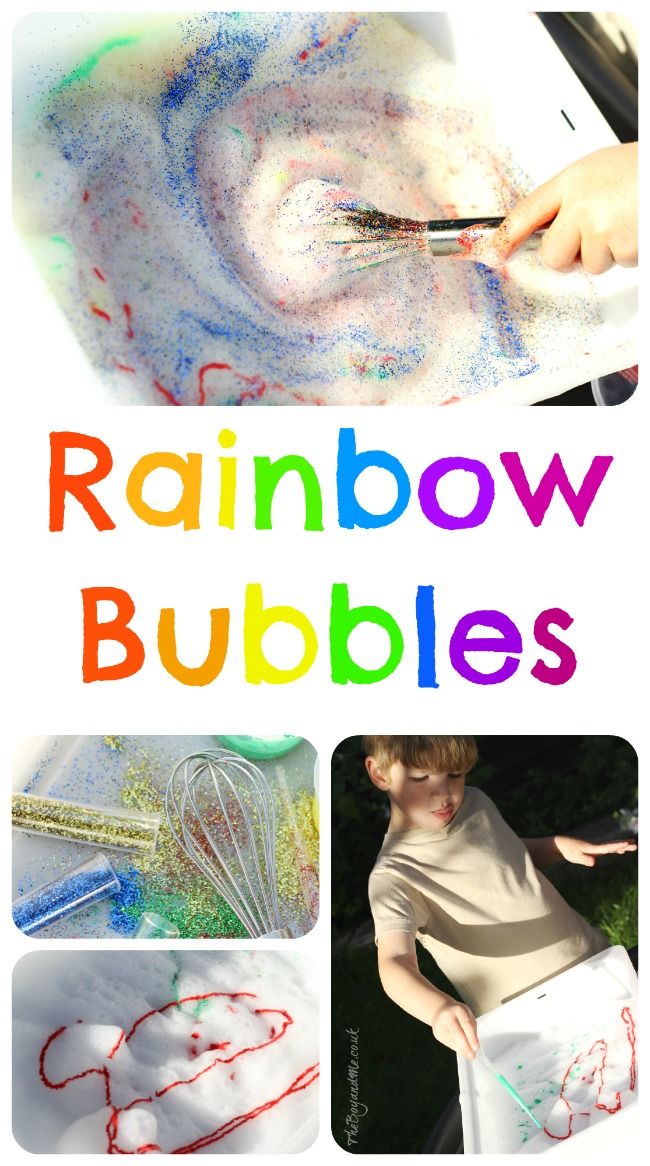 the cover of rainbow bubbles is shown with images of different colors and shapes in it